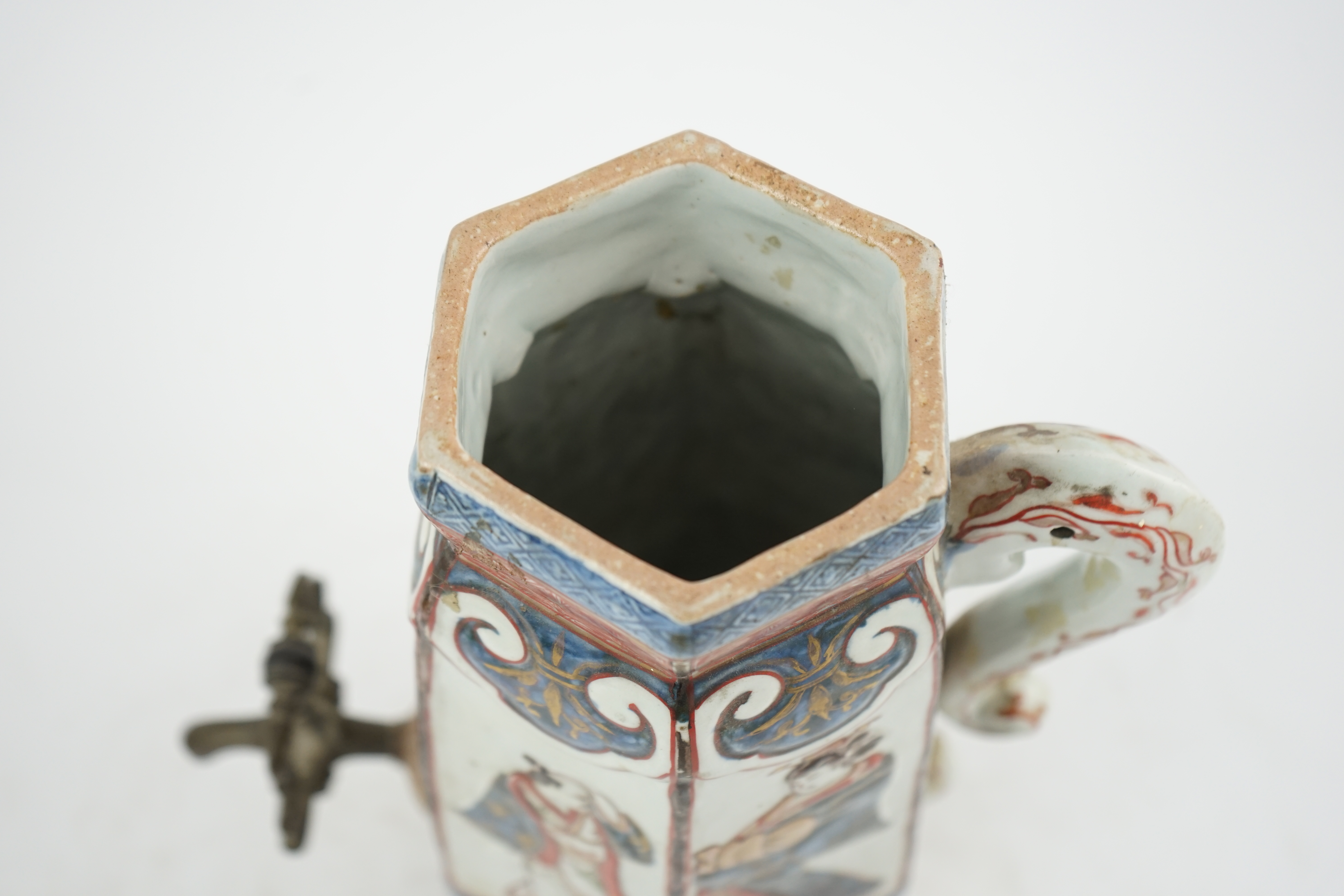 A Japanese Imari style coffee pot, Hizen ware, c.1700-1730